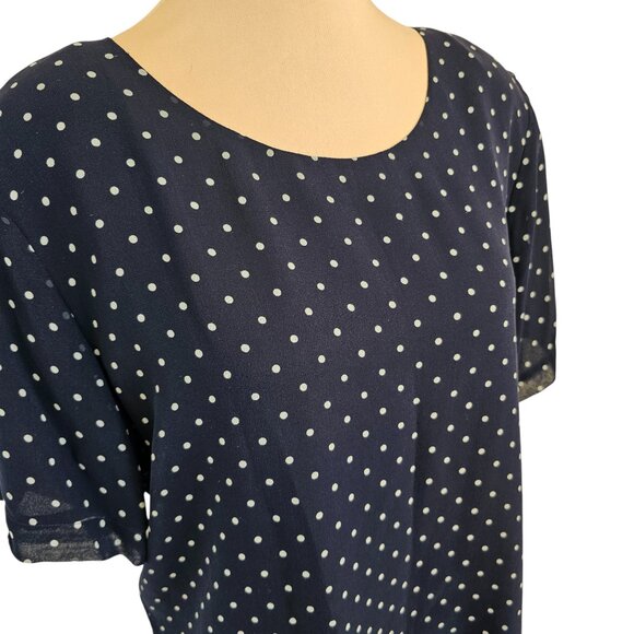 Barrie Paige LTD Vinatge 100% Silk Polka Dot Shoulder Pad Blouse Sz 8 - Picture 2 of 8
